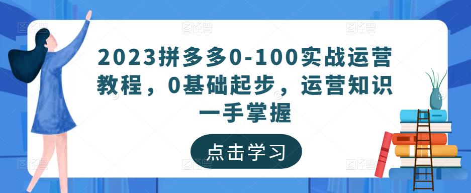 2023拼多多0-100实战运营教程，0基础起步，运营知识一手掌握-辉硕副业