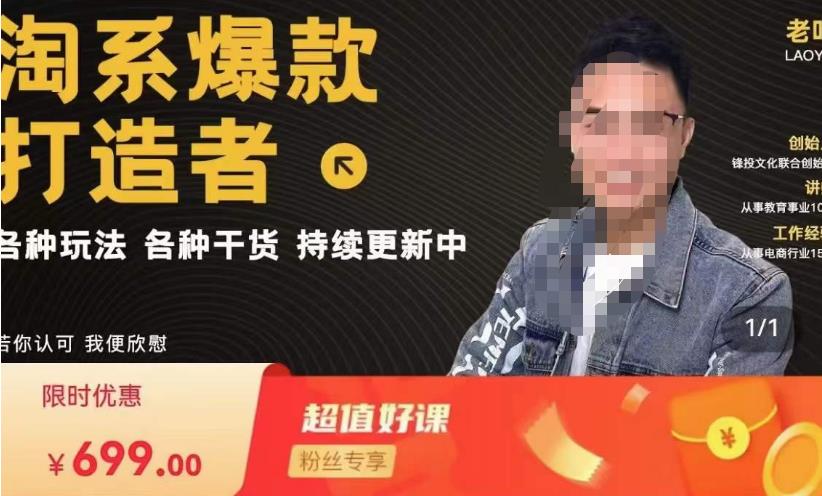 锋投老叶全店动销，淘系干货汇总，各种玩法，淘系爆款打造者-辉硕副业