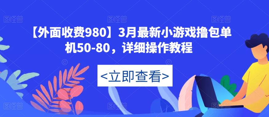 【外面收费980】3月最新小游戏撸包单机50-80，详细操作教程-辉硕副业