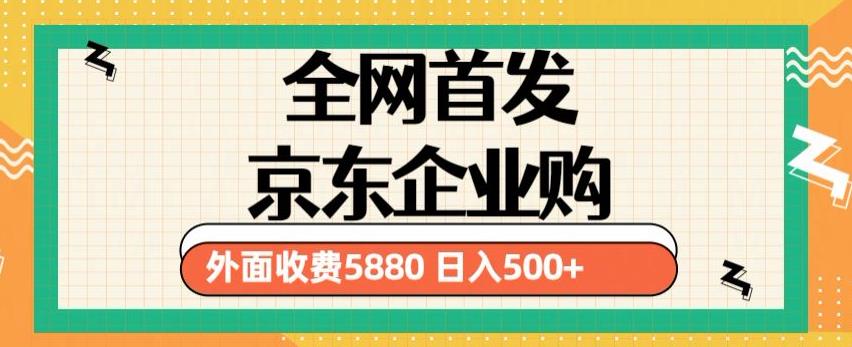 3月最新京东企业购教程，小白可做单人日利润500+撸货项目（仅揭秘）-辉硕副业