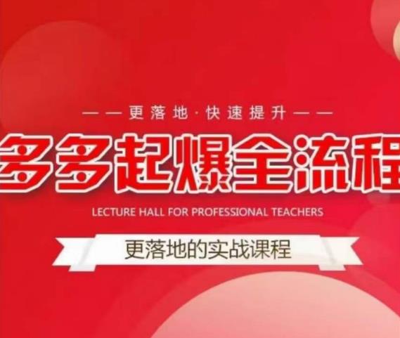 互力-多多新品打爆全流程，拼多多14天拉搜索自然流量，更落地·快速提升-辉硕副业