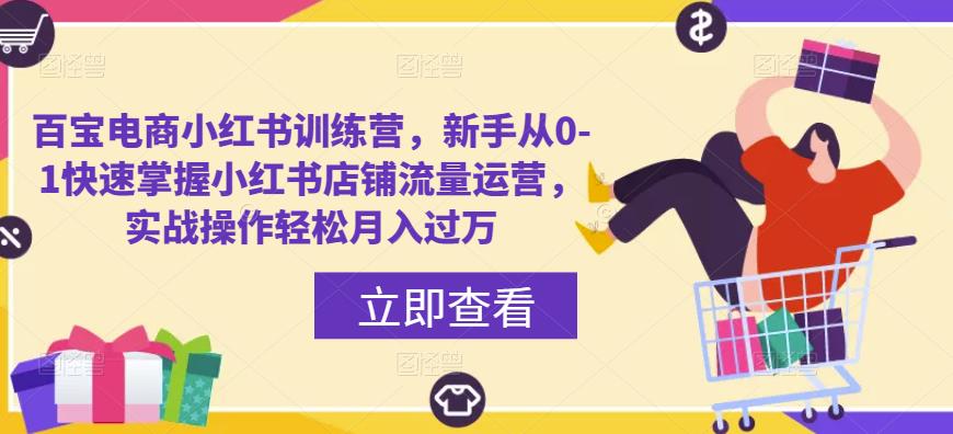 百宝电商小红书训练营，新手从0-1快速掌握小红书店铺流量运营，实战操作轻松月入过万-辉硕副业