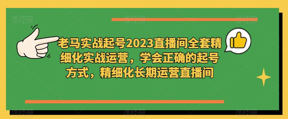 老马实战起号2023直播间全套精细化实战运营，学会正确的起号方式，精细化长期运营直播间-辉硕副业