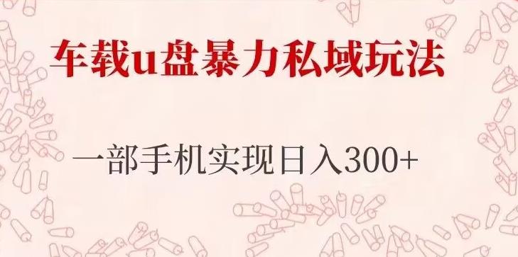 车载u盘暴力私域玩法，长期项目，仅需一部手机实现日入300+-辉硕副业