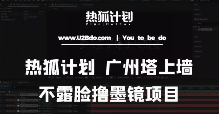 热狐计划抖音无人直播广州塔上墙，不露脸撸墨镜项目（素材+教程+插件）-辉硕副业