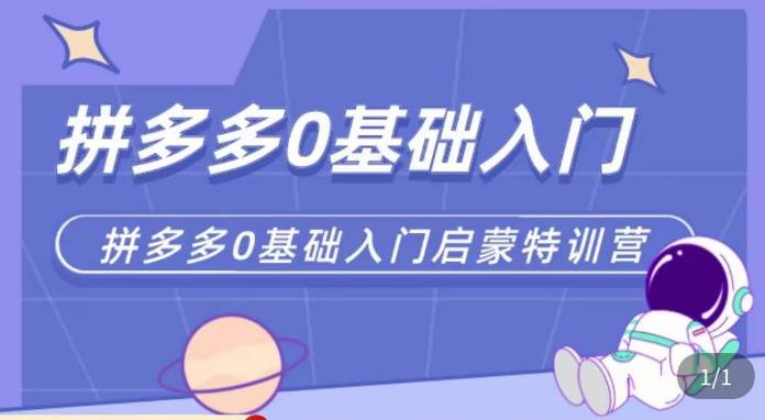 六一电商·拼多多运营0-1实操特训营，拼多多从基础到进阶的可实操玩法-辉硕副业