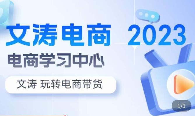 文涛电商·7天零基础自然流起号，​快速掌握店铺运营的核心玩法，突破自然展现量，玩转直播带货-辉硕副业