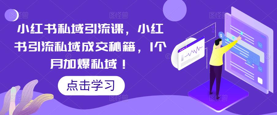 小红书私域引流课，小红书引流私域成交秘籍，1个月加爆私域！-辉硕副业