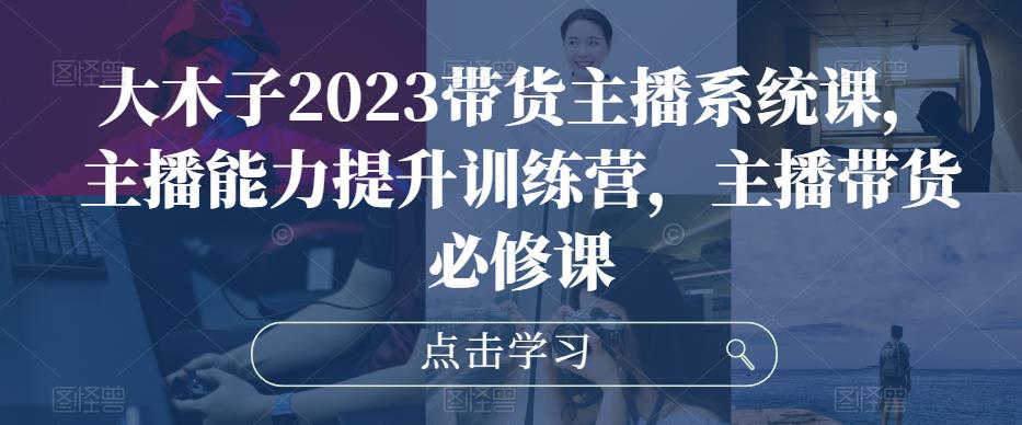 大木子2023带货主播系统课，主播能力提升训练营，主播带货必修课-辉硕副业