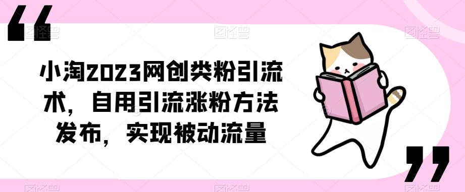 ​小淘2023网创类粉引流术，自用引流涨粉方法发布，实现被动流量-辉硕副业