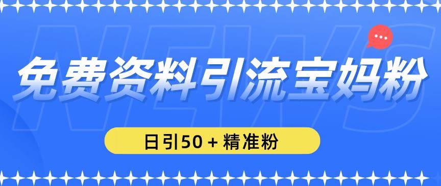 免费资料引流宝妈粉，日引50+精准粉【揭秘】-辉硕副业