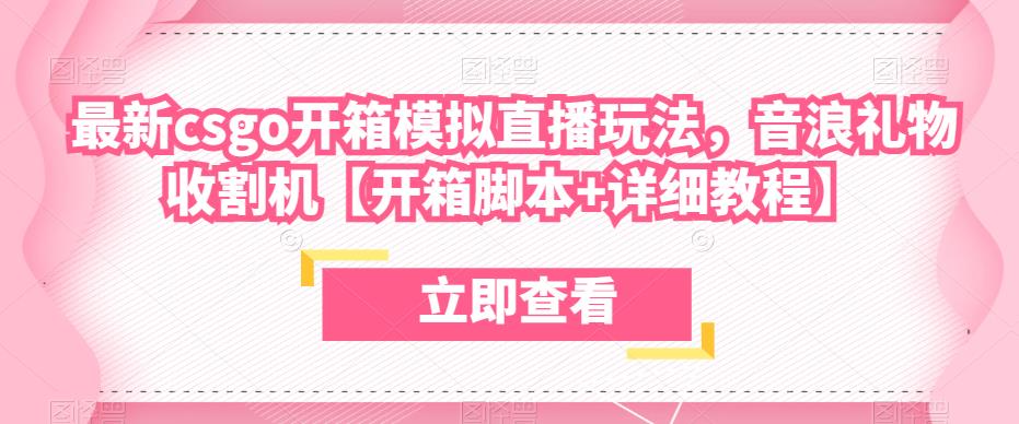 最新csgo开箱模拟直播玩法，音浪礼物收割机【开箱脚本+详细教程】-辉硕副业