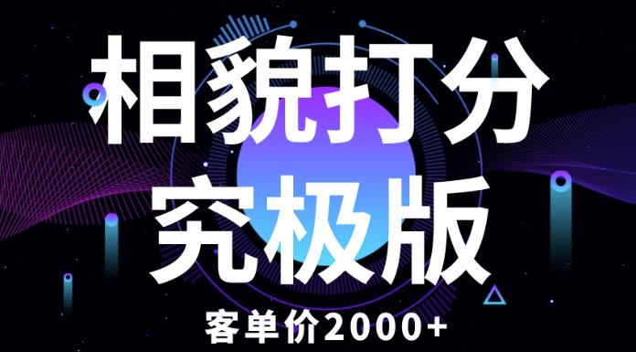 相貌打分究极版，客单价2000+纯新手小白就可操作的项目-辉硕副业