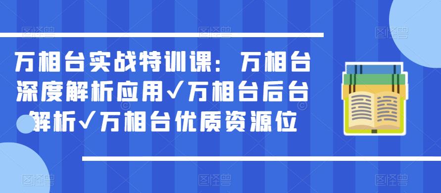 万相台实战特训课：万相台深度解析应用✔万相台后台解析✔万相台优质资源位-辉硕副业