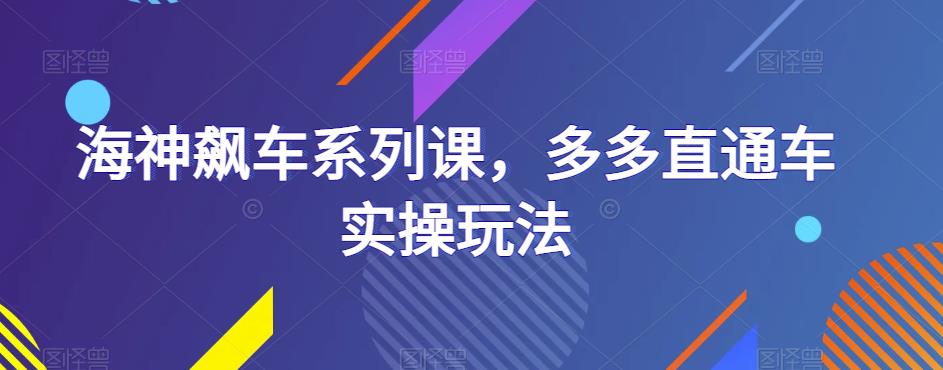 海神飙车系列课，多多直通车实操玩法-辉硕副业