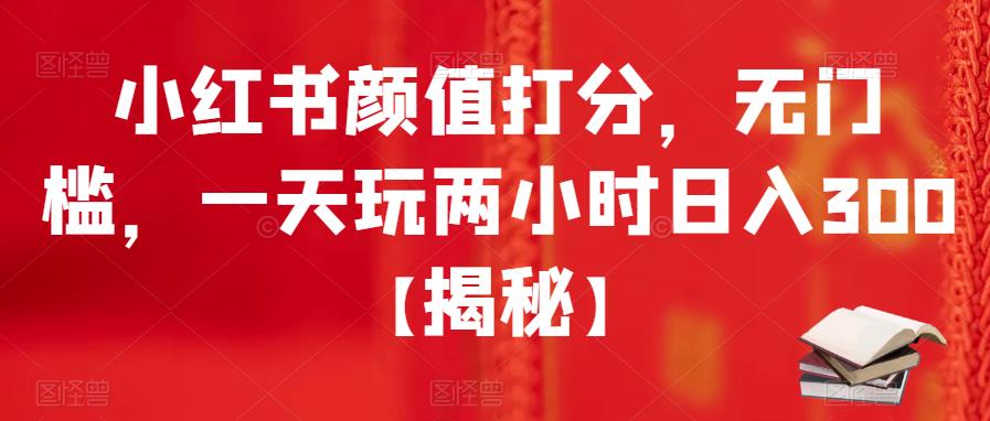 小红书颜值打分，无门槛，一天玩两小时日入300+【揭秘】-辉硕副业
