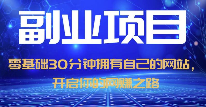 零基础30分钟拥有自己的网站，日赚1000+，开启你的网赚之路-辉硕副业