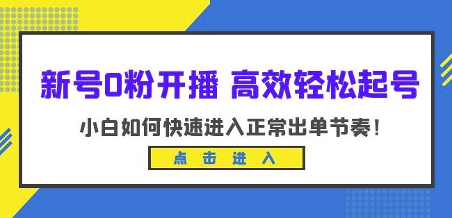 新号0粉开播-高效轻松起号，小白如何快速进入正常出单节奏（10节课）-辉硕副业
