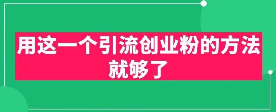用这一个引流创业粉的方法就够了，PPT短视频引流创业粉【揭秘】-辉硕副业