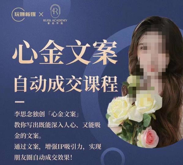 心金文案自动成交课程，教你写出既能深入人心又能吸金的文案，实现朋友圈自动成交效果-辉硕副业