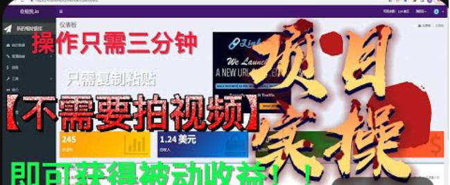最新国外掘金项目，不需要拍视频，即可获得被动收益，只需操作三分钟实现躺赚!【揭秘】-辉硕副业