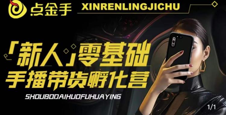 2023点金手·新人零基础手播带货孵化营：账号运营篇+主播话术篇+数据流量篇等-辉硕副业