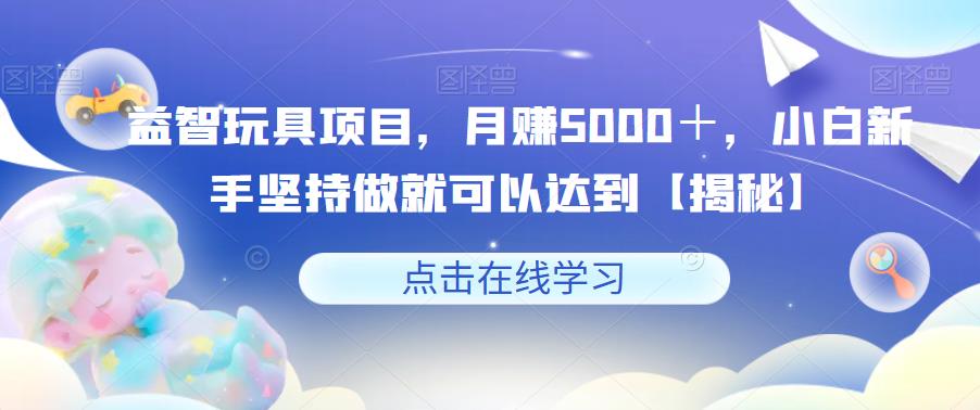 益智玩具项目，月赚5000＋，小白新手坚持做就可以达到【揭秘】-辉硕副业