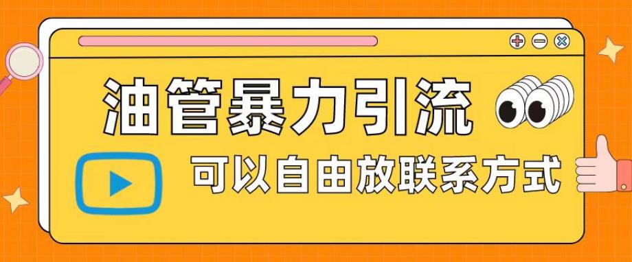 油管暴力引流，可以自由放联系方式【揭秘】-辉硕副业