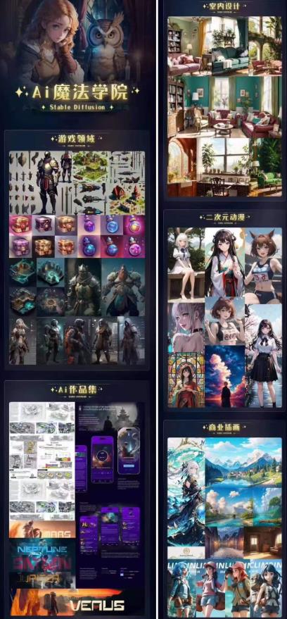 Ai魔法绘画 Stable Diffusion专业课高效辅助Ui/运营作品集0到精通系统课-辉硕副业