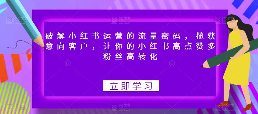 破解小红书运营的流量密码，揽获意向客户，让你的小红书高点赞多粉丝高转化-辉硕副业