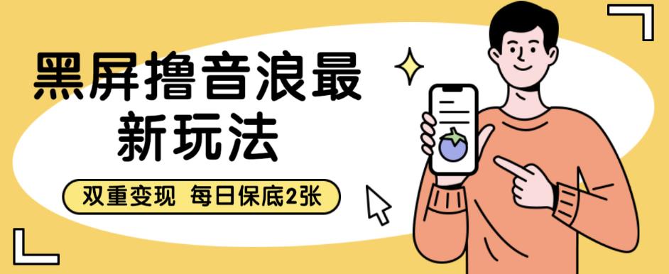 黑屏撸音浪最新玩法，双重变现，每日保底2张【揭秘】-辉硕副业