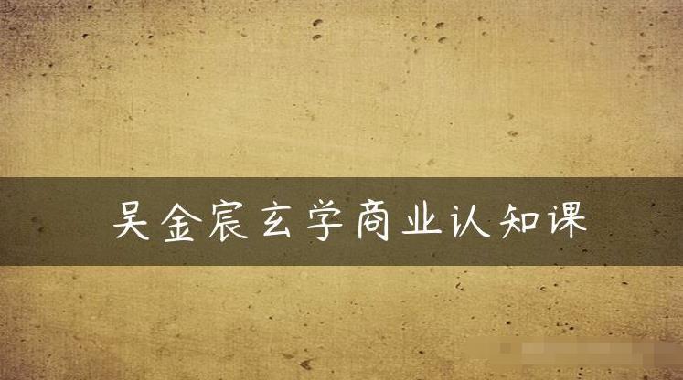 吴金宸玄学商业认知课，传统文化商业认知课-辉硕副业