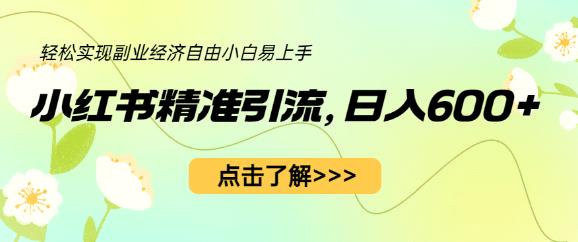 小红书精准引流，小白日入600+，轻松实现副业经济自由（教程+1153G资源）-辉硕副业