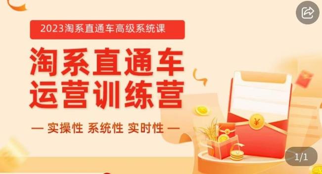 冠东·2023淘系直通车高级系统课，​实操性，系统性，实时性，直通车完整体系教学-辉硕副业