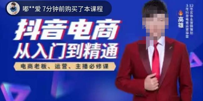 高雄哥·抖音电商从入门到精通，​从账号、流量、人货场、主播、店铺五个方面全面解析抖音电商核心逻辑-辉硕副业