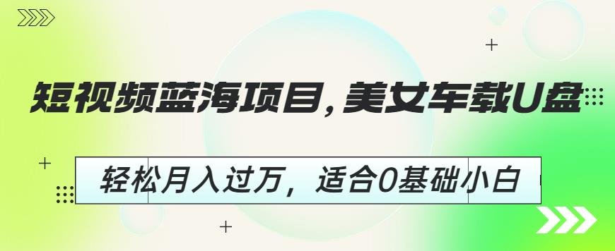 短视频蓝海项目，美女车载U盘，轻松月入过万，适合0基础小白【揭秘】-辉硕副业