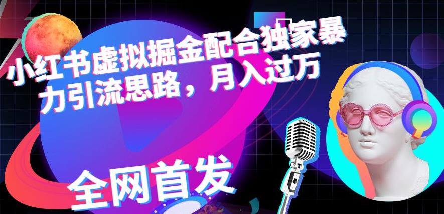 小红书虚拟掘金配合独家首发暴力引流思路，月入过万【揭秘】-辉硕副业