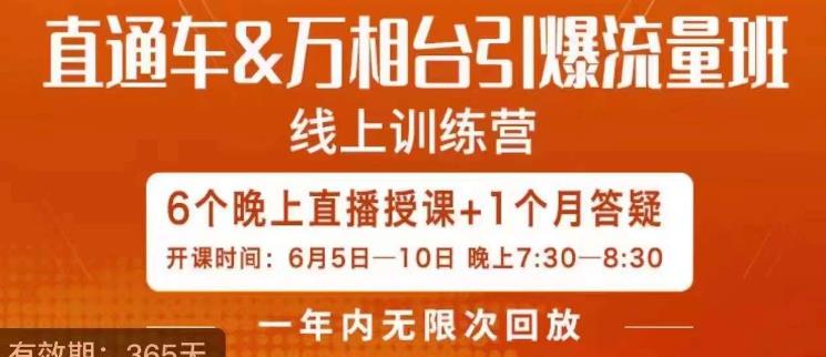 直通车&万相台引爆流量班，6天打通你开直通车·万相台的任督二脉-辉硕副业