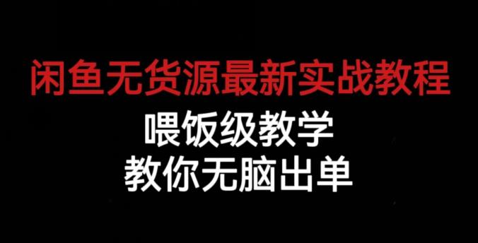 闲鱼无货源最新实战教程，喂饭级教学，教你无脑出单【揭秘】-辉硕副业