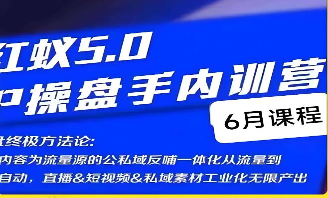 红蚁5.0IP操盘手内训营，IP操盘终极方法论-辉硕副业