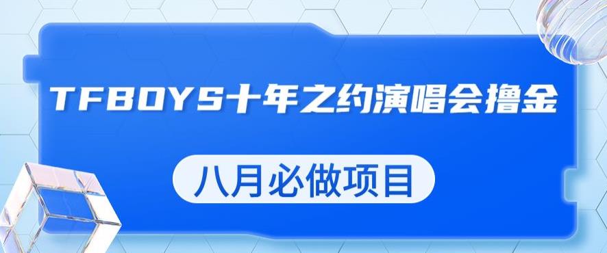 最新蓝海项目，靠最近非常火的TFBOYS十年之约演唱会流量掘金，八月必做的项目【揭秘】-辉硕副业