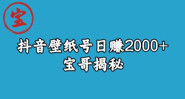 宝哥抖音壁纸号日赚2000+，不需要真人露脸就能操作【揭秘】-辉硕副业