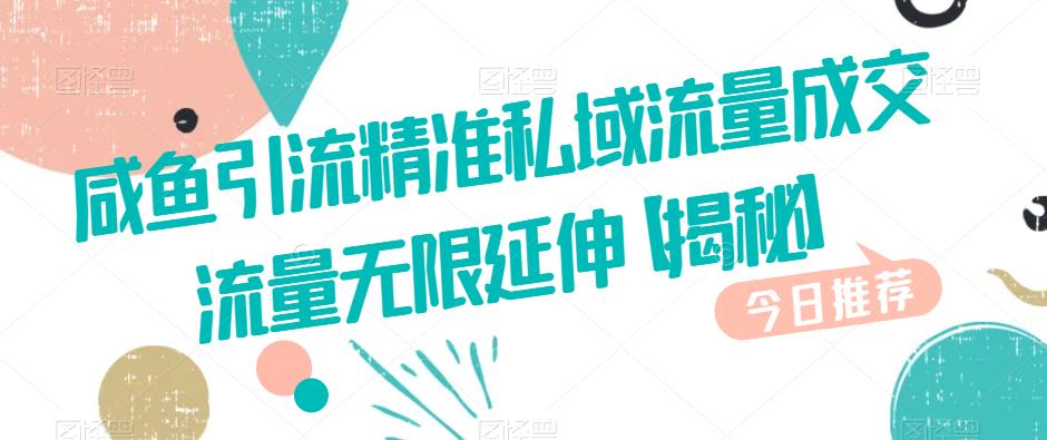 咸鱼引流精准私域流量成交流量无限延伸【揭秘】-辉硕副业