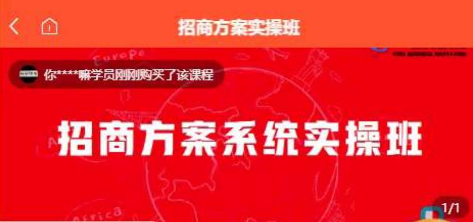 【一度招商】招商方案系统实操班 价值1980元-辉硕副业