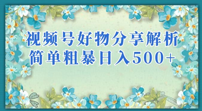视频号好物分享解析，简单粗暴可以批量方大的项目【揭秘】-辉硕副业