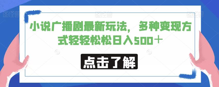 小说广播剧最新玩法，多种变现方式轻轻松松日入500＋【揭秘】-辉硕副业