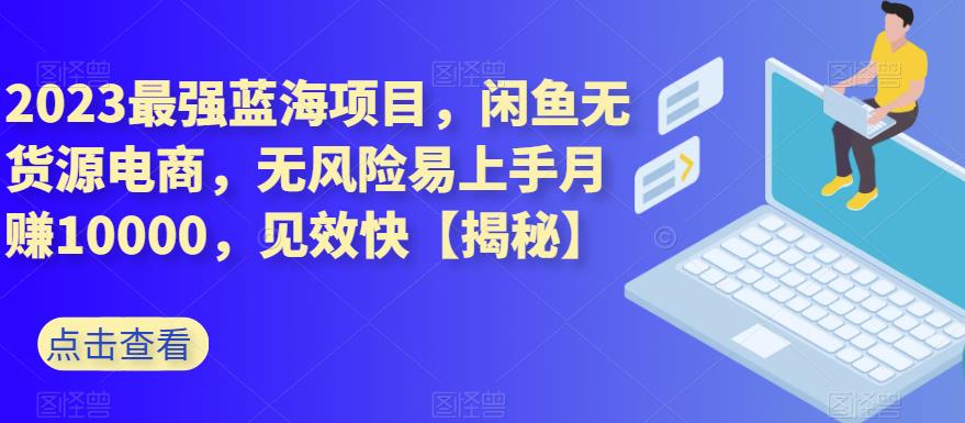 2023最强蓝海项目，闲鱼无货源电商，无风险易上手月赚10000，见效快【揭秘】-辉硕副业