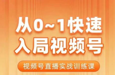 陈厂长·从0-1快速入局视频号课程，视频号直播实战训练课-辉硕副业
