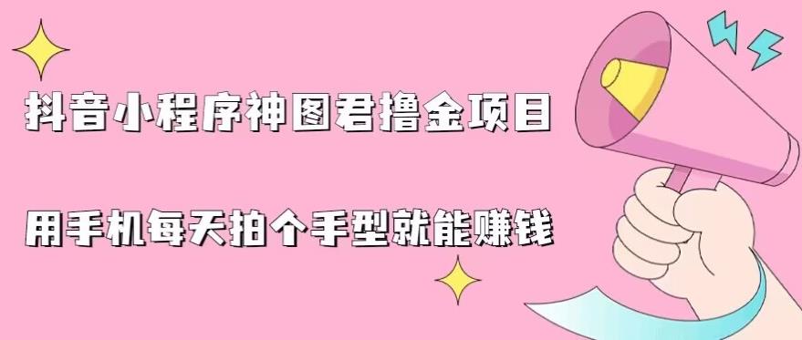 抖音小程序神图君撸金项目，用手机每天拍个手型挂载一下小程序就能赚钱【揭秘】-辉硕副业