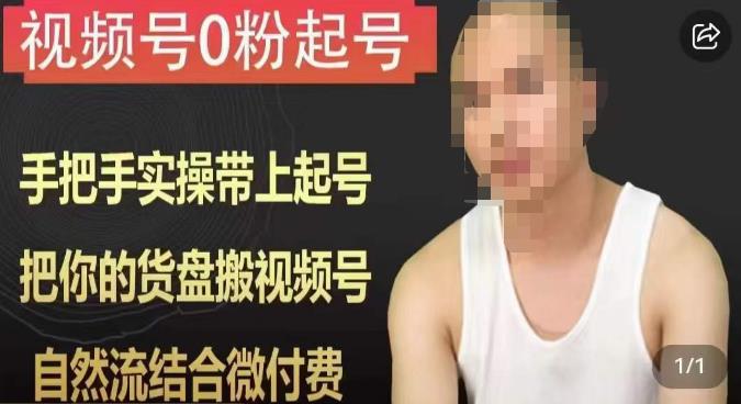 天诺老吴视频号0粉起号课程，手把手实操带上起号，把你的货盘搬视频号，自然流结合微付费-辉硕副业